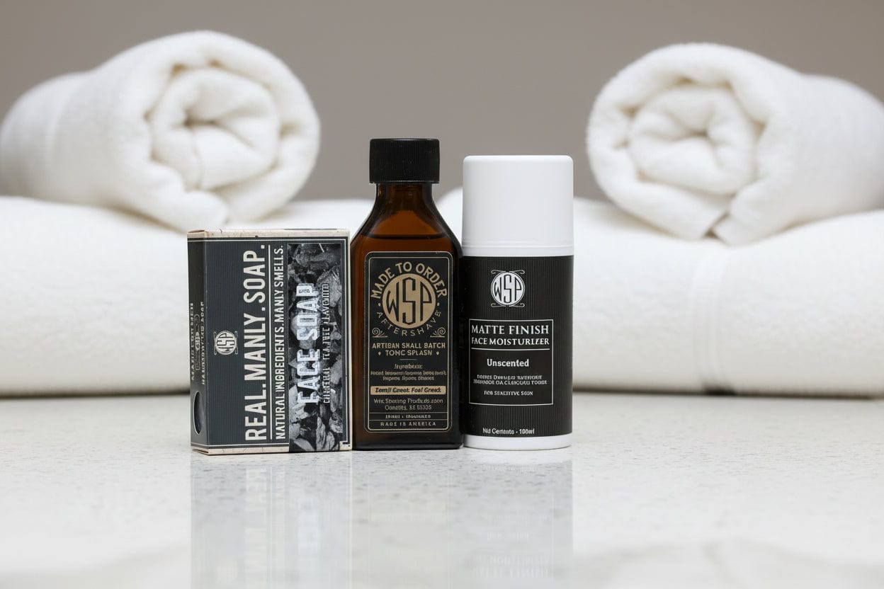 Wet Shaving Products Au Naturel Daily Face Protocol kit 3 pezzi senza profumo