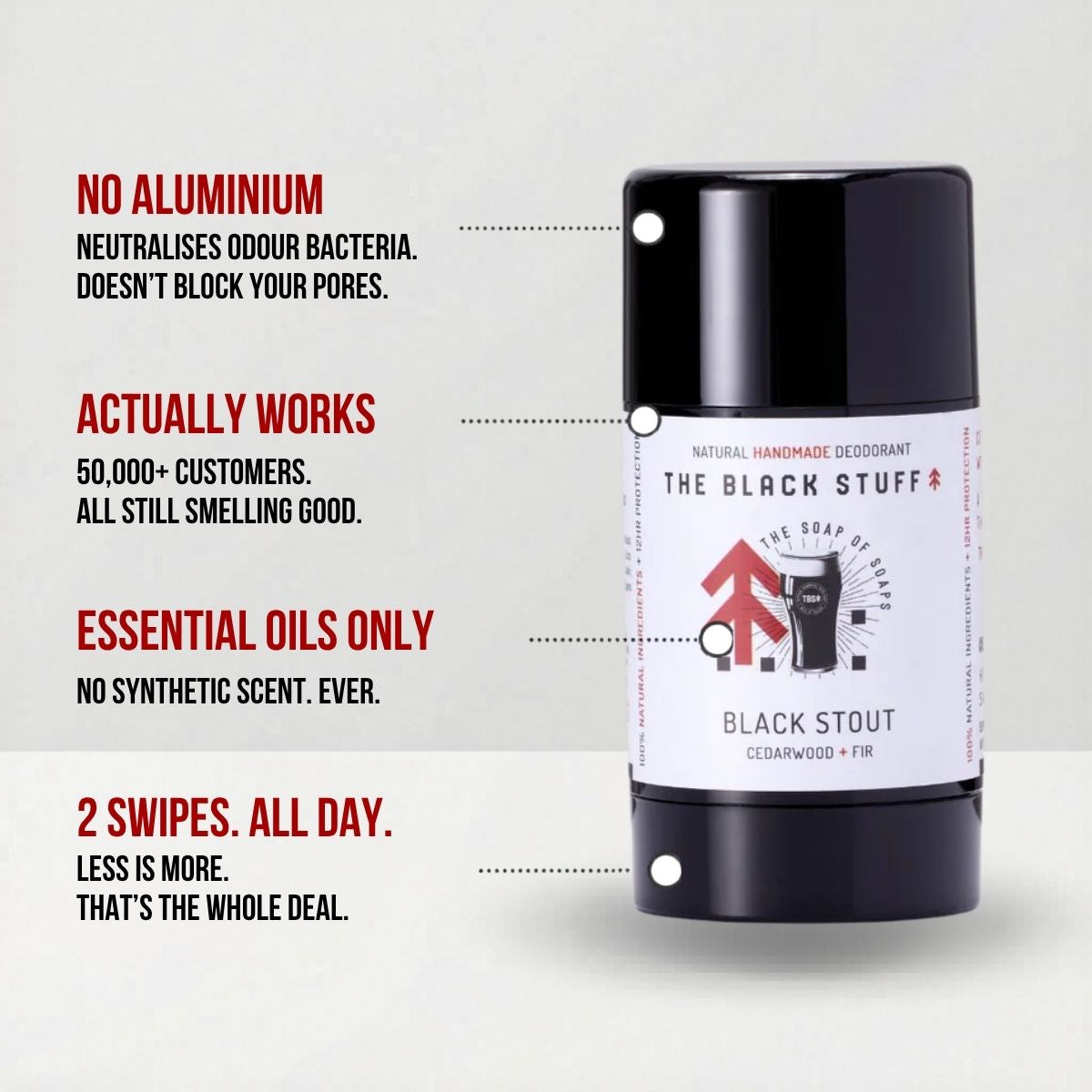 The Black Stuff Black Stout Deodorante Naturale Uomo Legnoso Cedro