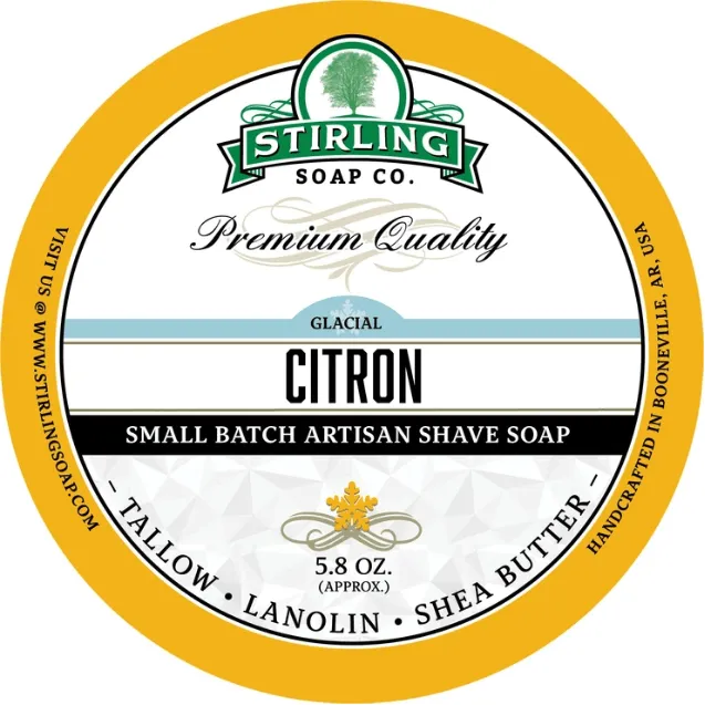 Stirling Glacial Citron Sapone da Barba 5.8oz Mentolo Agrumi