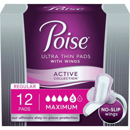 Poise Active Collection assorbenti ultra sottili maximum con ali