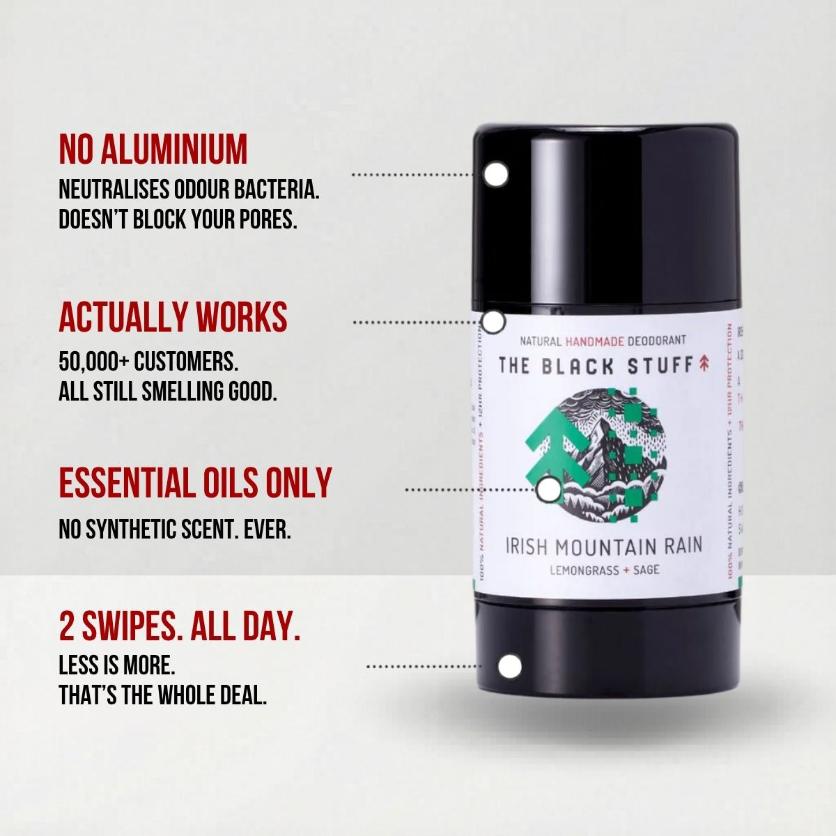 The Black Stuff Natural Deodorant deodorante Irish Mountain Rain
