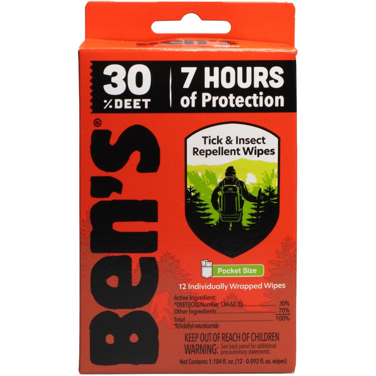 Ben's 30 salviette repellente insetti 12 pezzi 8 ore