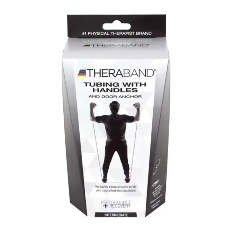 Thera-Band tubo elastico fitness nero extra-forte 122 cm maniglie