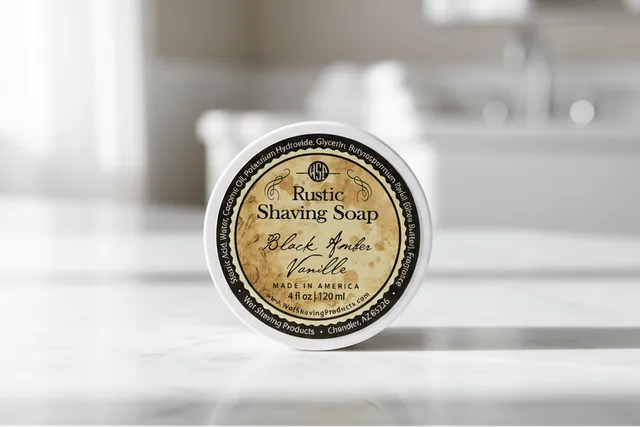 Wet Shaving Products Black Amber Rustic sapone da barba vegano ambra
