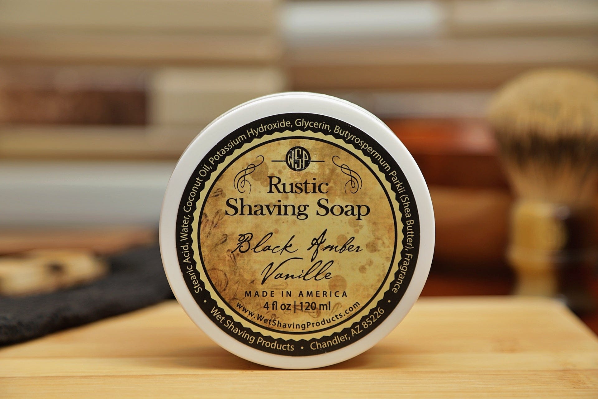 Wet Shaving Products Black Amber Rustic sapone da barba vegano ambra