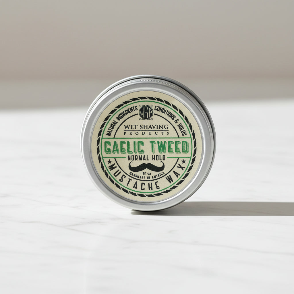 Wet Shaving Products Gaelic Tweed cera per baffi regular hold naturale