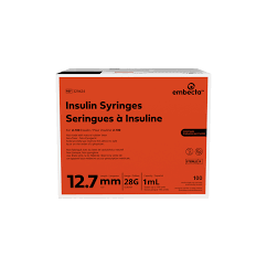 Embecta Siringhe Insulina 28G 12,7 mm 1 ml 100 Pezzi