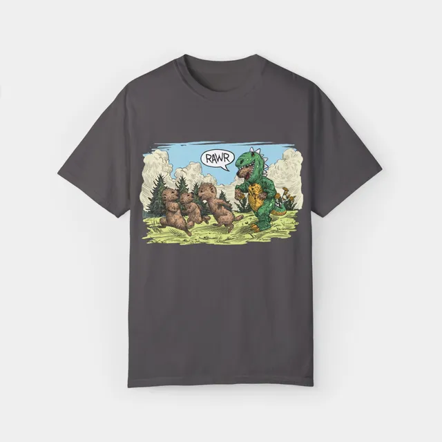 Noble Otter Dino Adventure T-Shirt Cotone Grafite
