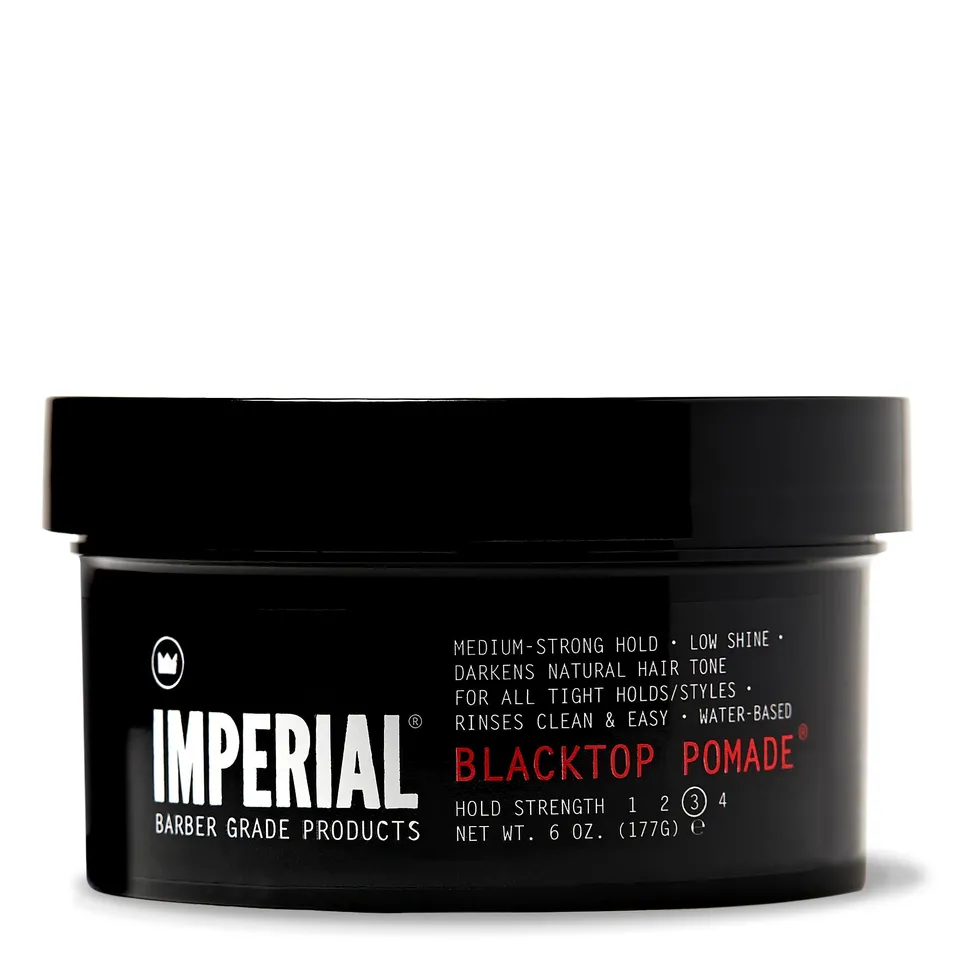Imperial Barber Blacktop pomata nera capelli 6 oz copri grigi