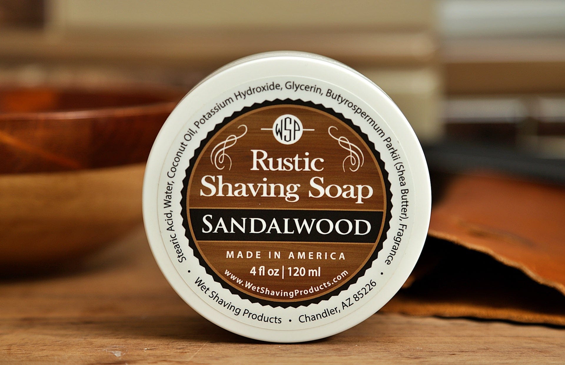 Wet Shaving Products Rustic Sandalwood sapone da barba vegano sandalo