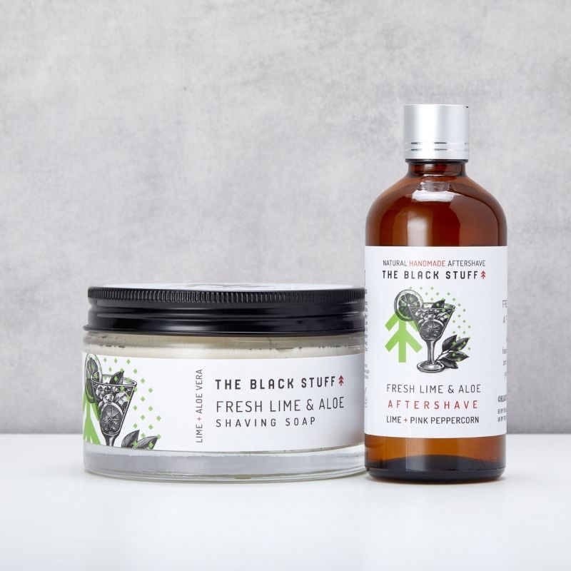 The Black Stuff Fresh Lime set rasatura sapone + dopobarba lime