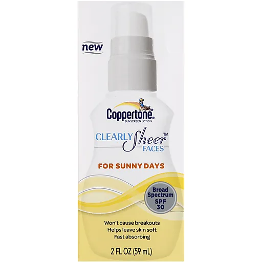 Coppertone Clearly Sheer Lozione Solare Viso SPF 30 leggera