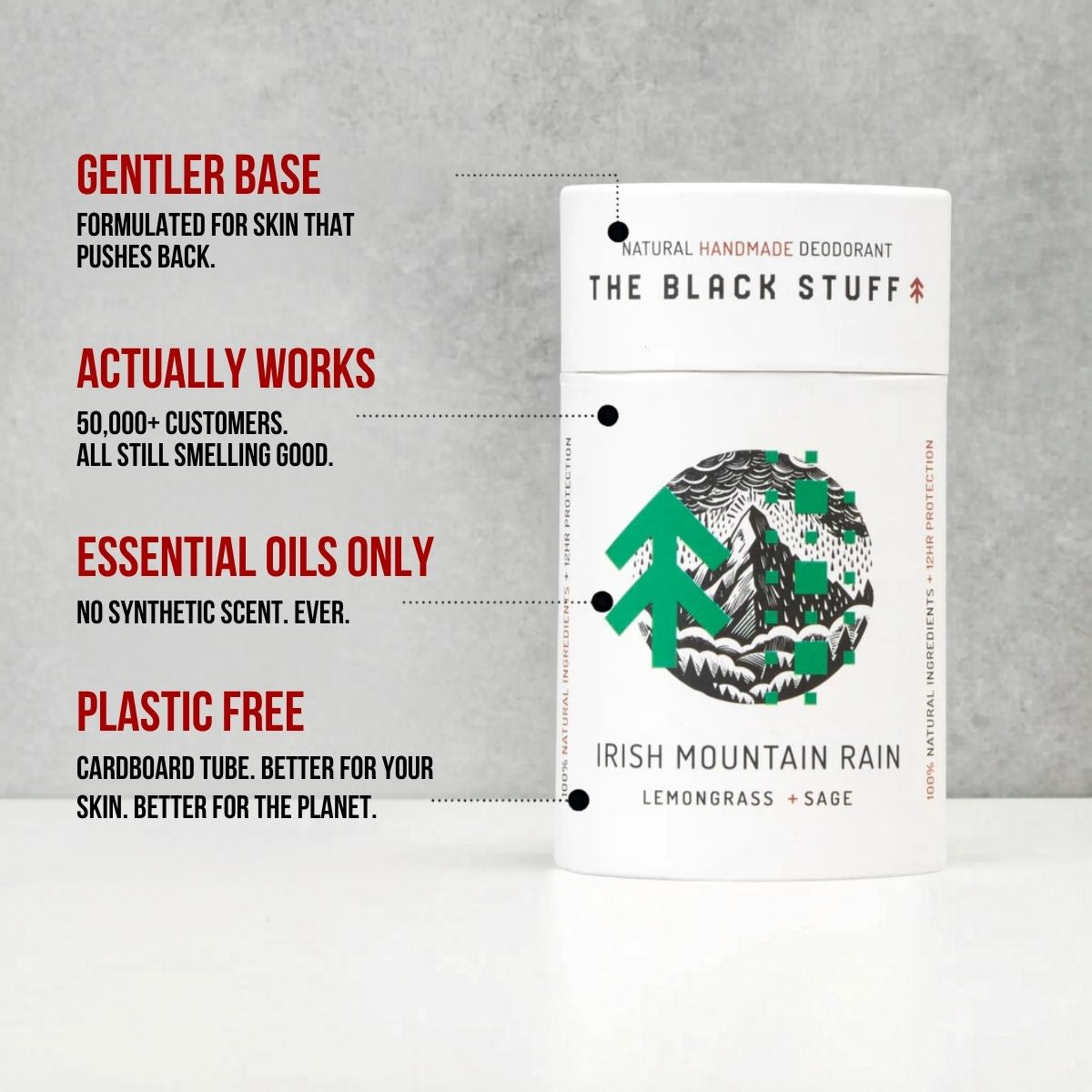 The Black Stuff Irish Mountain Rain deodorante solido