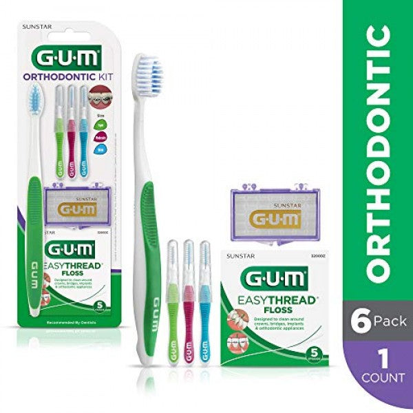 GUM Sunstar 124KK kit ortodontico spazzolino cera filo