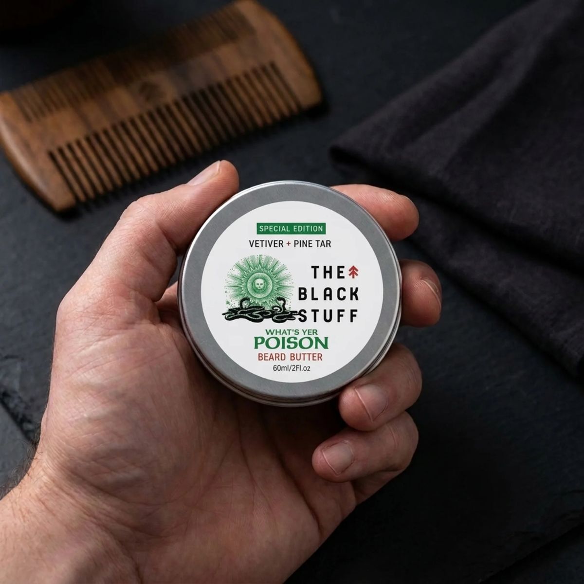 The Black Stuff Beard Care What's Yer Poison burro barba 60ml