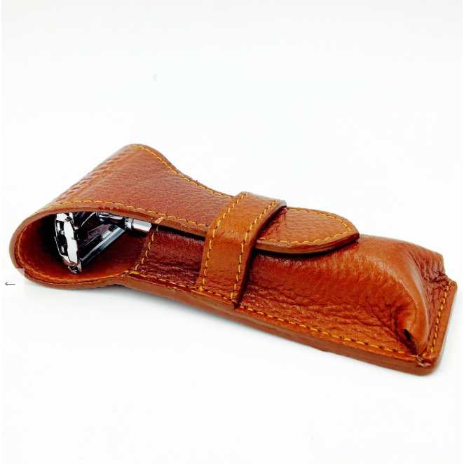 Parker LP3 Custodia Rasoio Pelle Marrone Viaggio Safety