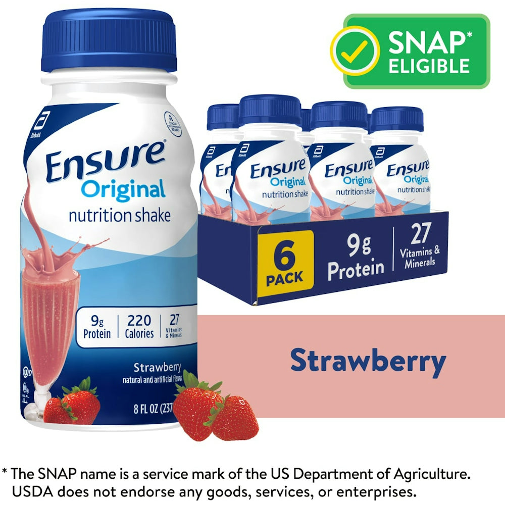 Ensure Original Fragola Shake Nutrizionale 6x237 ml Proteine