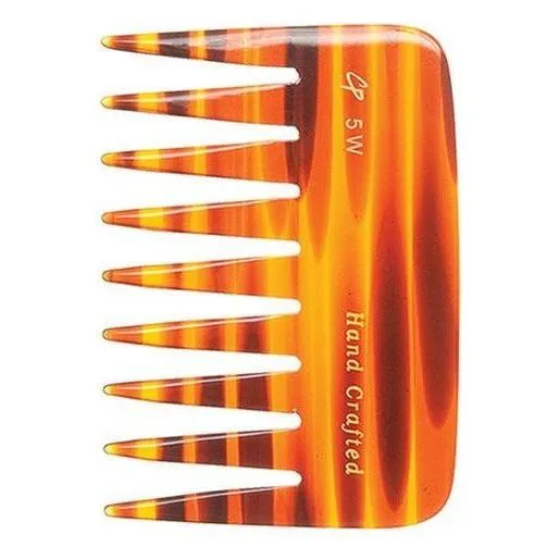 Pettine tascabile tartarugato denti larghi 10 cm capelli ricci