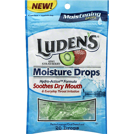Luden's Moisture Drops pastiglie gola kiwi fragola