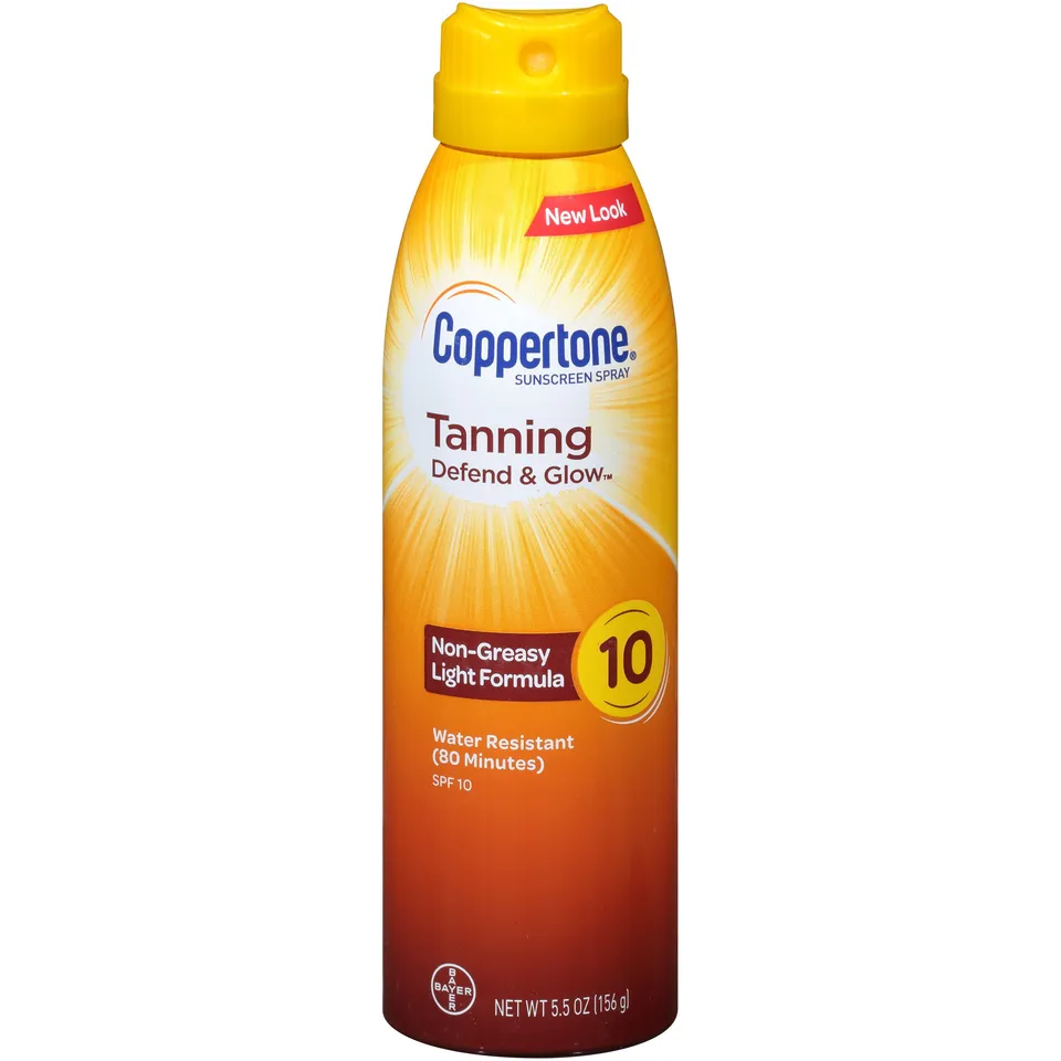 Coppertone Defend & Glow Spray Solare SPF 10 5.5 Oz