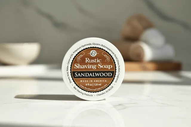 Wet Shaving Products Rustic Sandalwood sapone da barba vegano sandalo