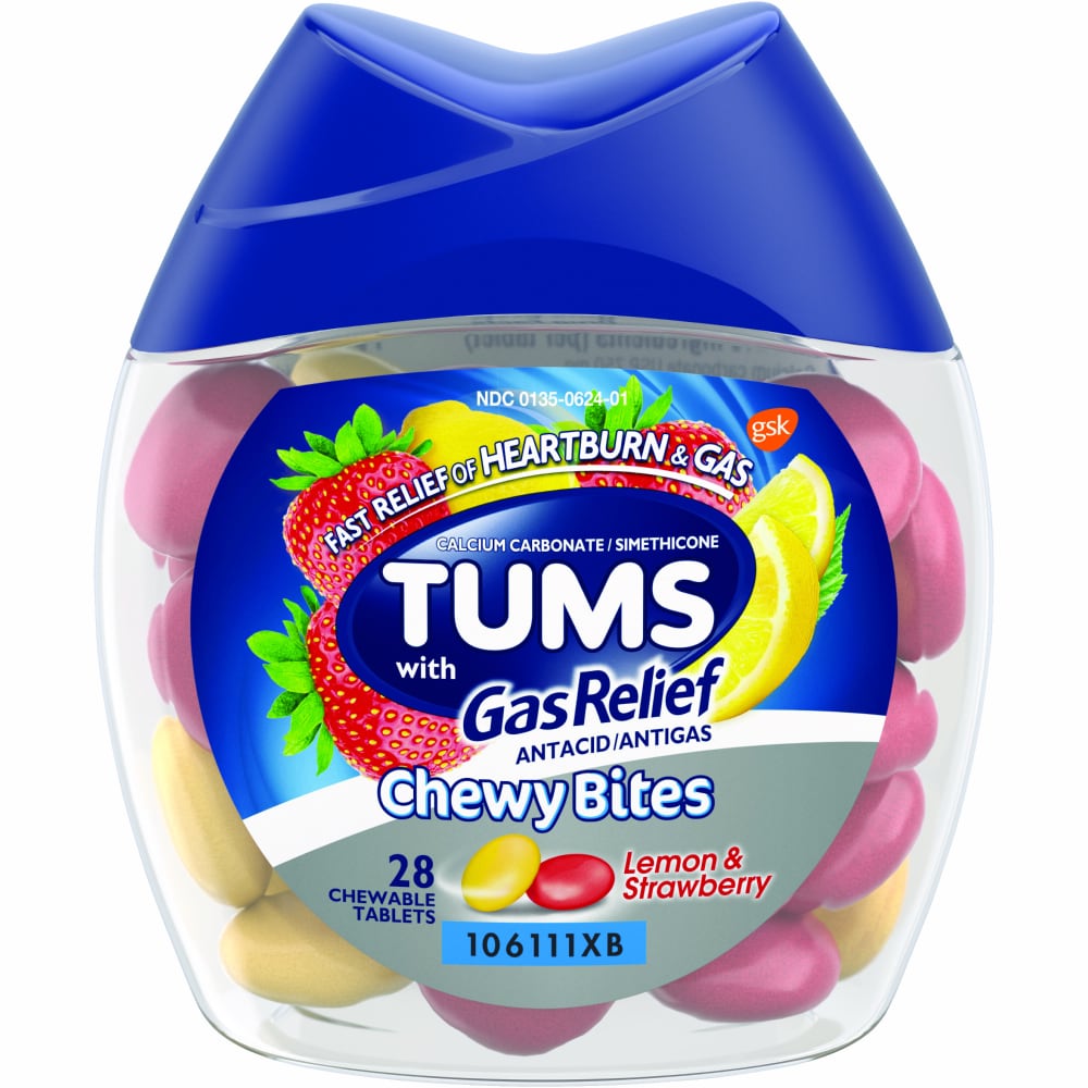 Tums Chewy Bites antiacido masticabile limone fragola 28 compresse