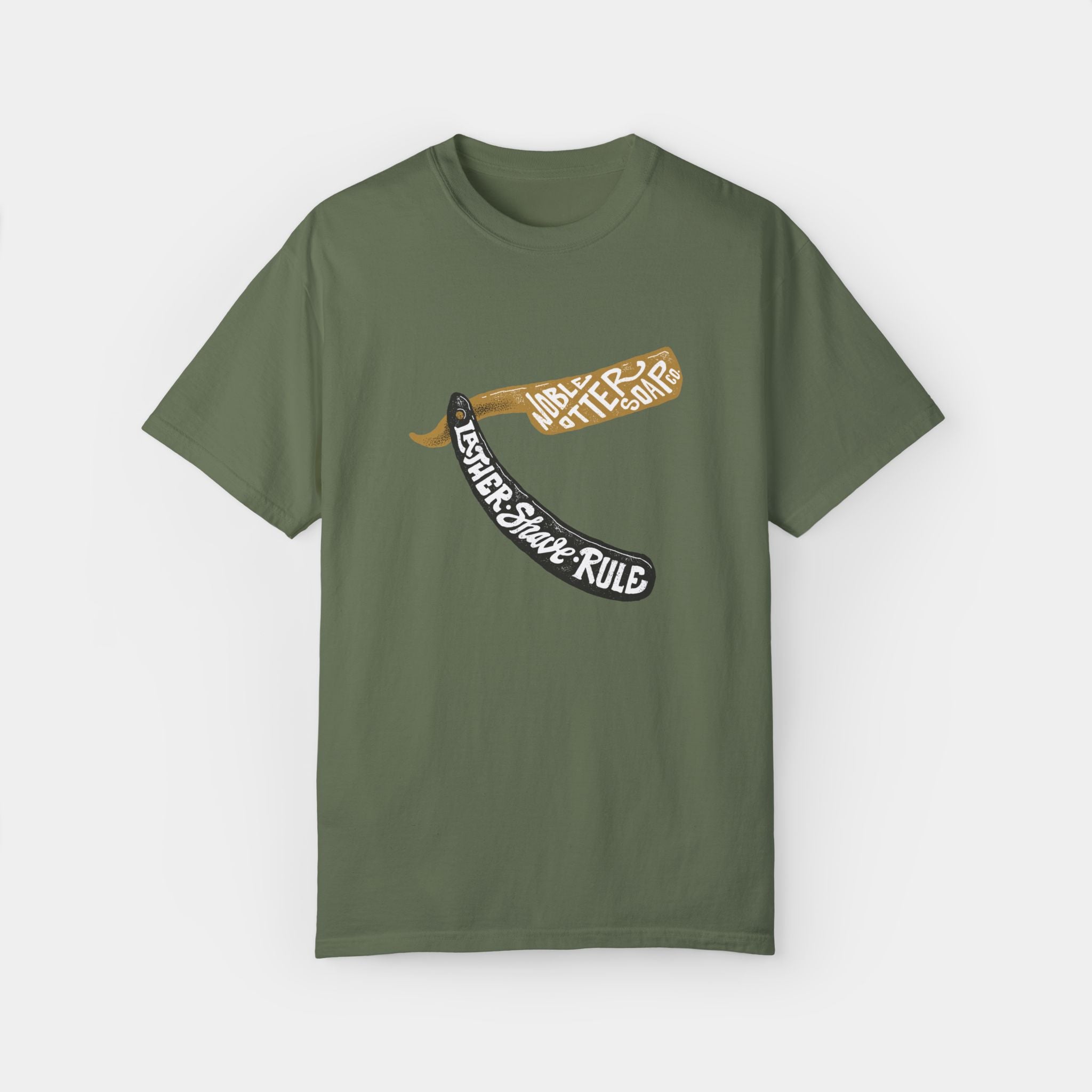 Noble Otter Lather, Shave, Rule T-Shirt cotone Bianca L