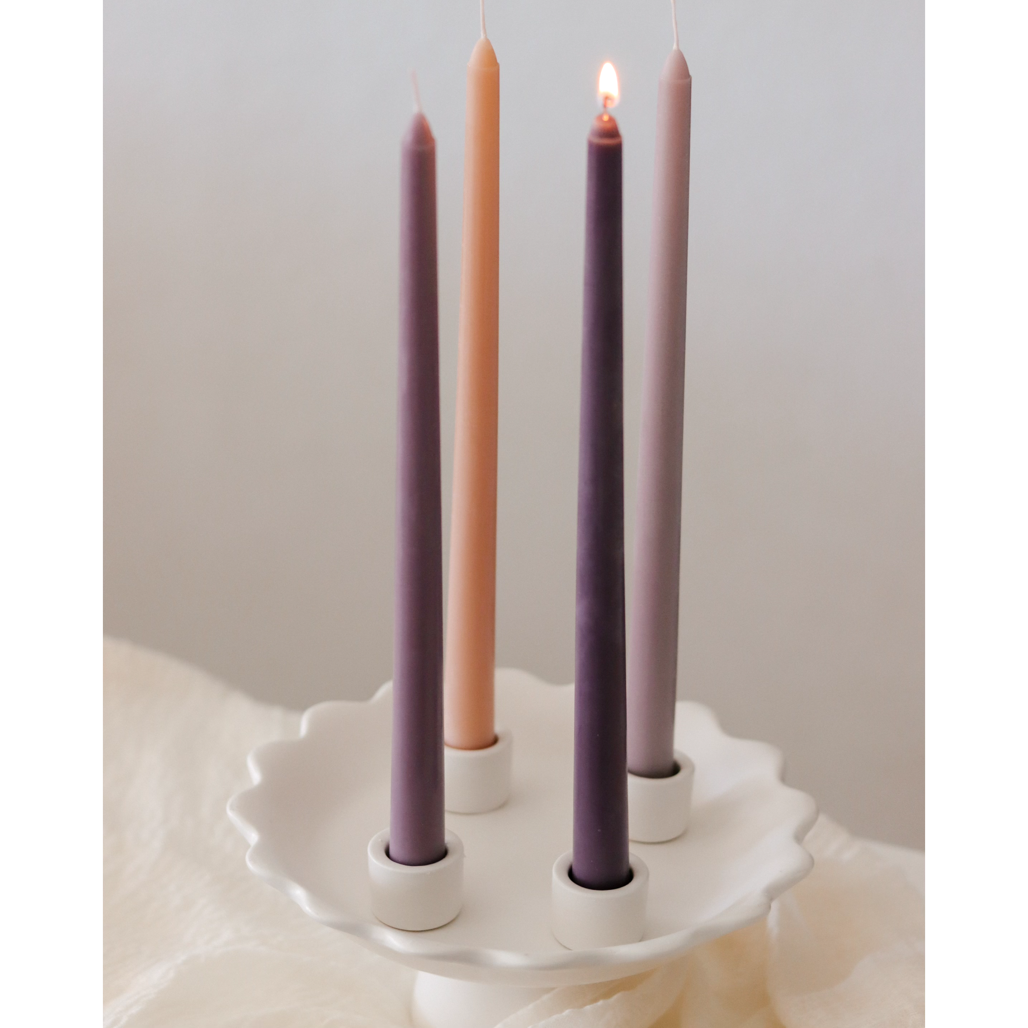 Pasteur Home Candele Avvento affusolate rosa viola 4 pezzi