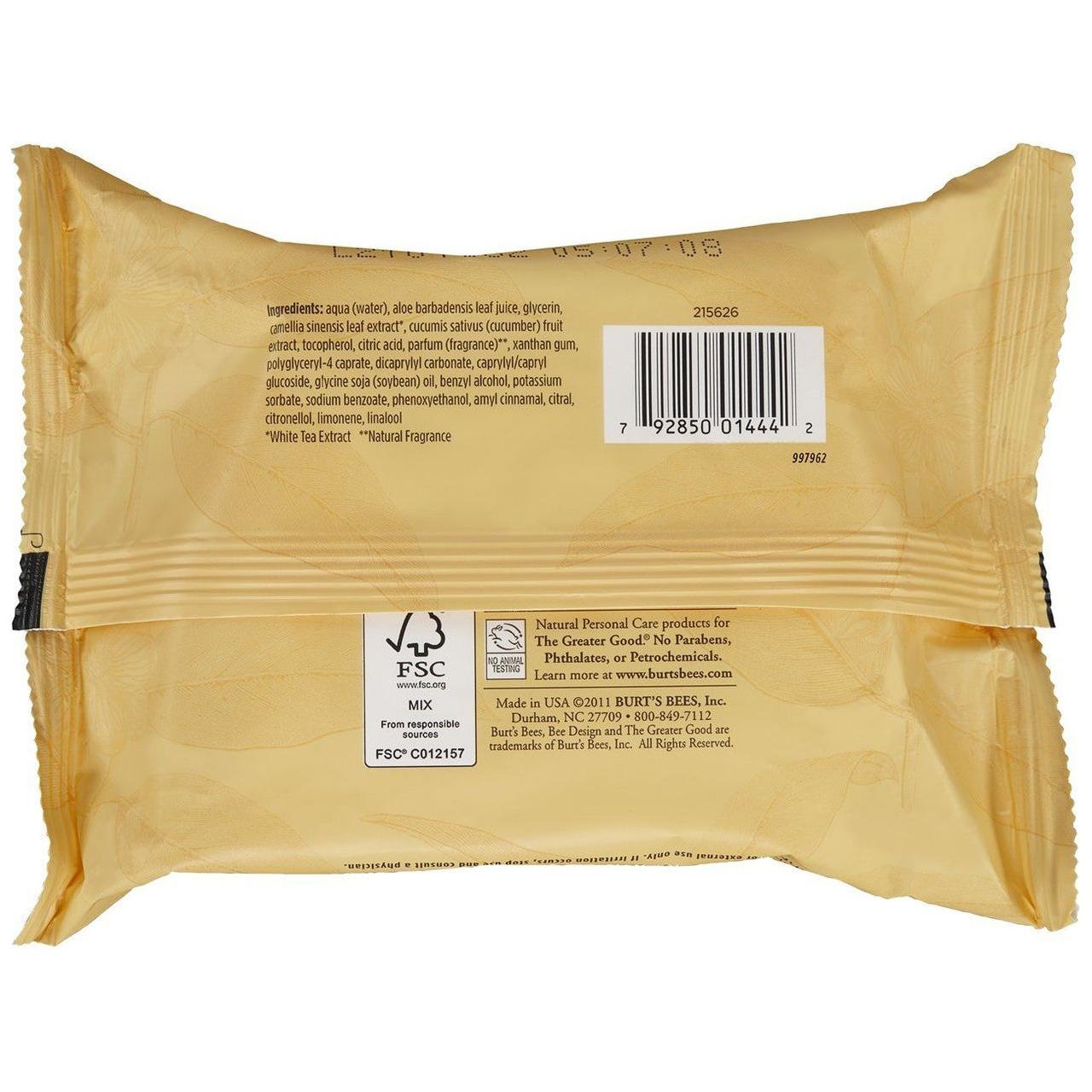 Burt's Bees White Tea salviette struccanti viso 2pz