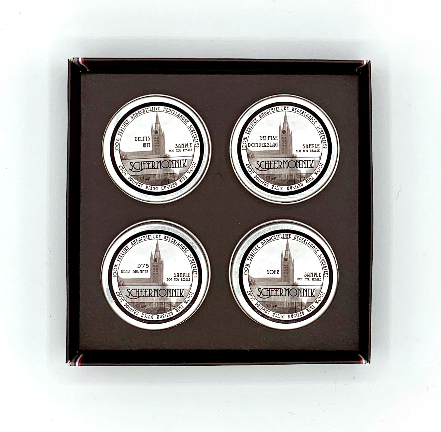 Scheermonnik Scheerzepen Set Prova Sapone da Barba 4x15g