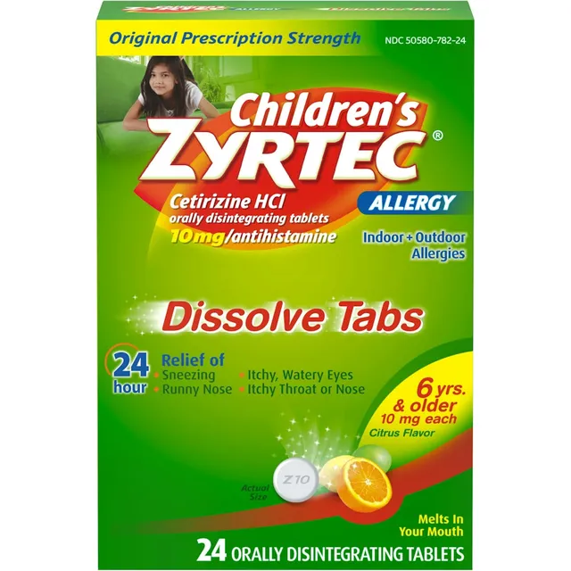 Zyrtec Bambini 10 mg Antistaminico agrumi 24 compresse orosolubili