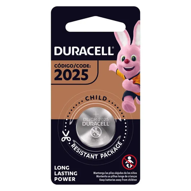 Duracell CR2025 Pila Bottone Litio 3V per Chiavi