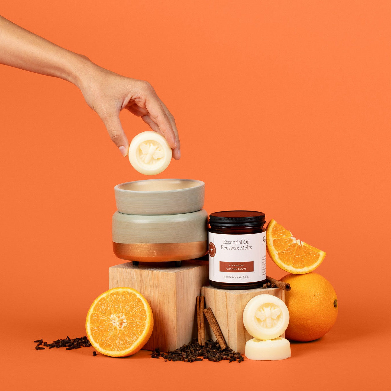 Fontana Cinnamon Orange Clove cera profumata 3 pz spezie