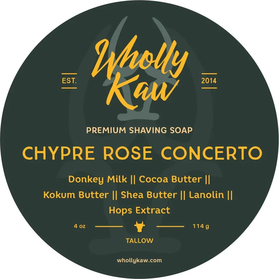 Wholly Kaw Chypre Rose Concerto sapone barba 4 oz sego