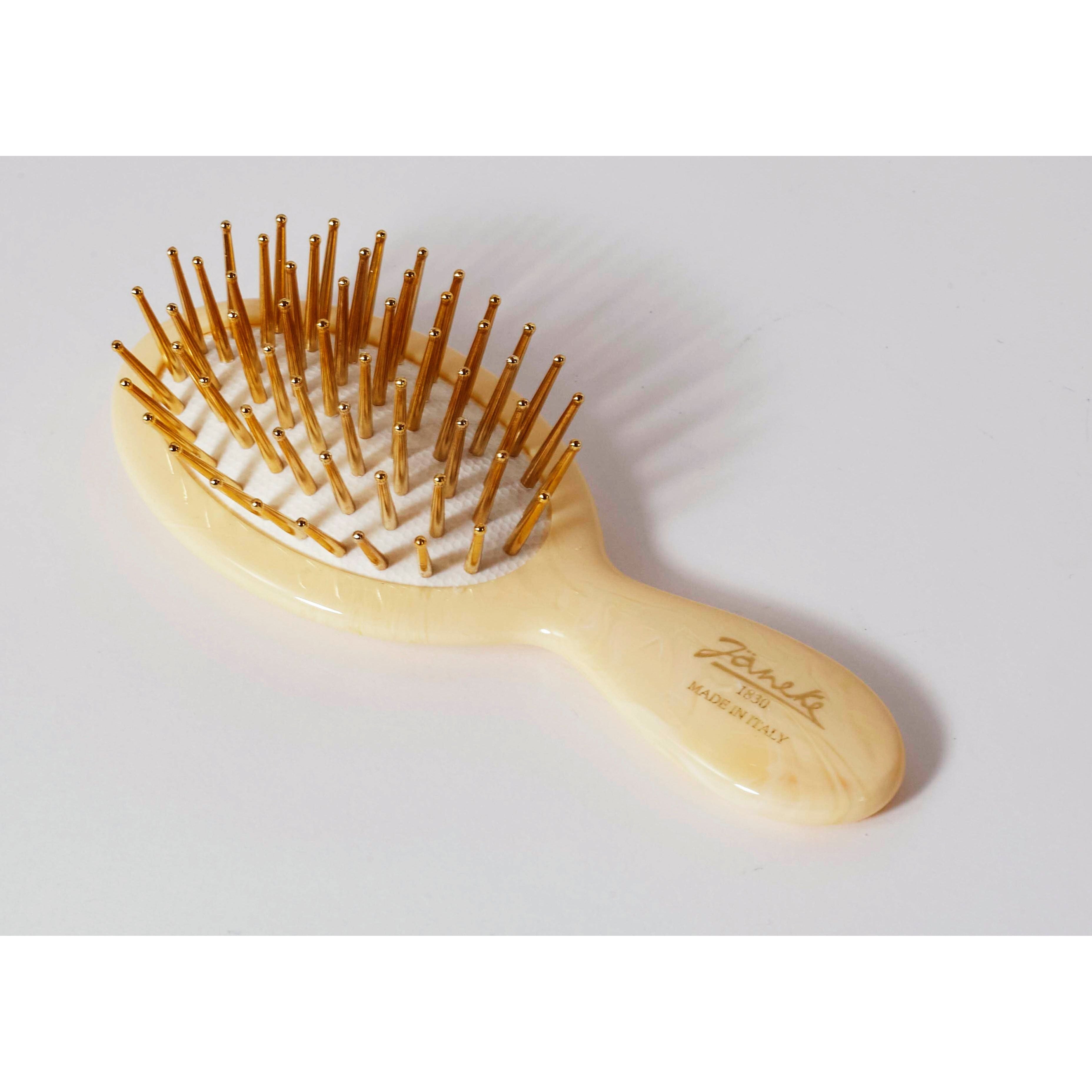 Janeke Synthetic Horn Spazzola Ovale Large pin oro capelli lunghi