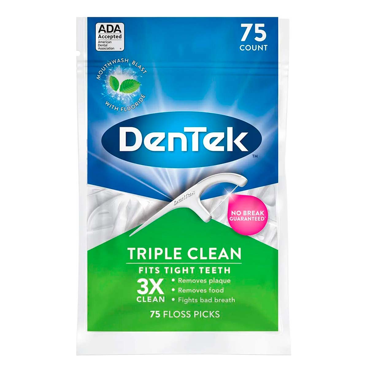 DenTek Triple Clean archetti interdentali menta 75 pezzi