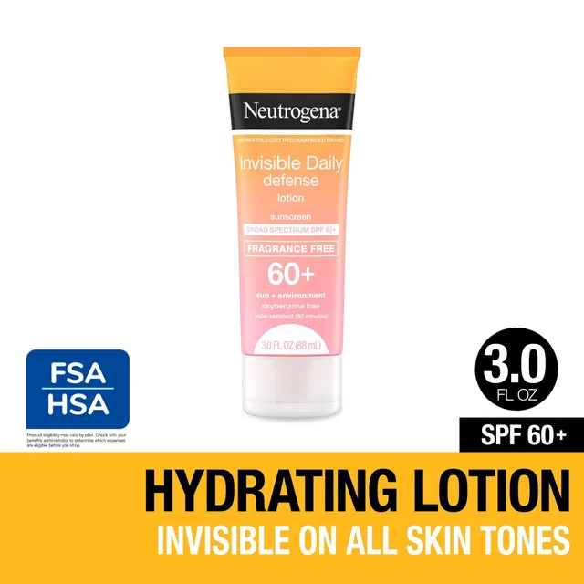 Neutrogena Invisible Daily Defense latte solare SPF 60+ 3 oz