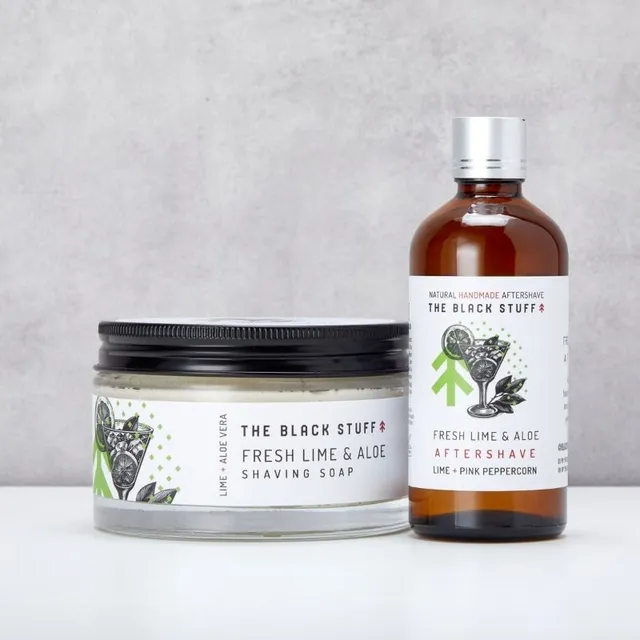 The Black Stuff Fresh Lime set rasatura sapone + dopobarba lime
