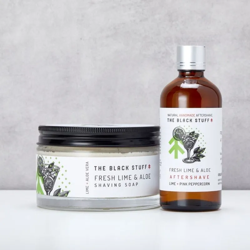 The Black Stuff Fresh Lime set rasatura sapone + dopobarba lime