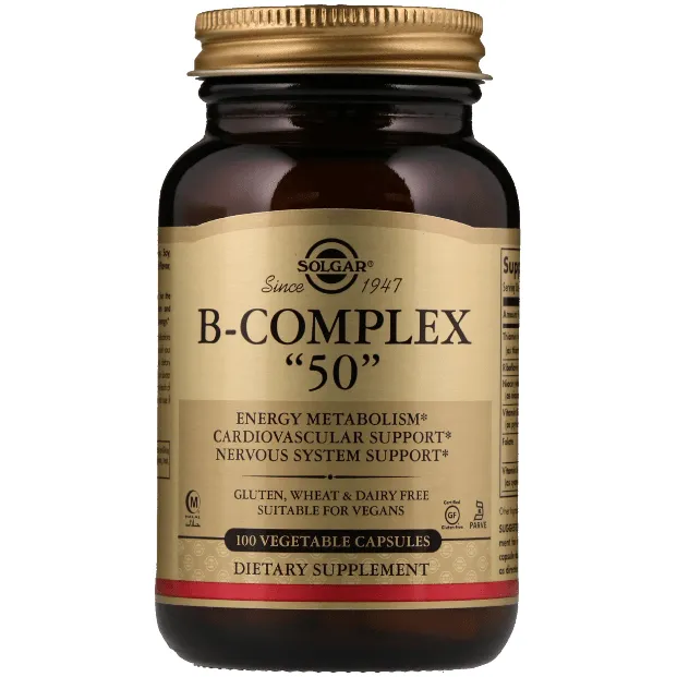 Solgar B-Complex 50 Complesso B 100 Capsule Vegetali