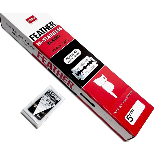 Feather Hi-Stainless Lamette Barba Doppio Filo 100pz Affilate