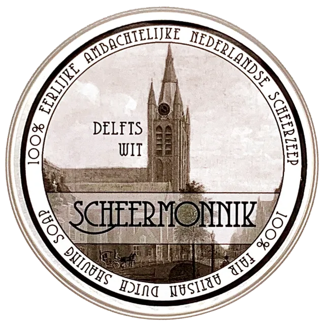 Scheermonnik Scheerzepen Delfts Wit Sapone da Barba 75g